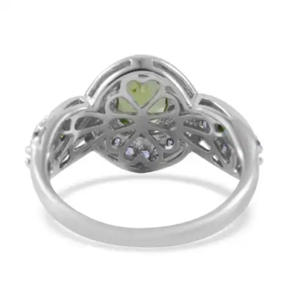 Premium Peridot and Multi Gemstone Ring in Platinum Over Sterling Silver 2.90 ct - Picture 5 of 7